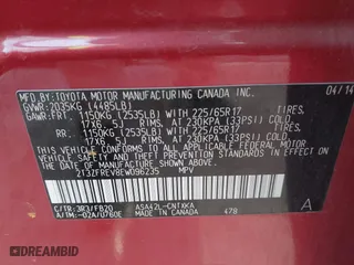 2014 Toyota RAV4 LE with VIN 2T3ZFREV8EW096235, listed as a IAAI auction lot 41974338 with 88,478 mi miles. Bid and sale history available at carsss.com. Image 9.