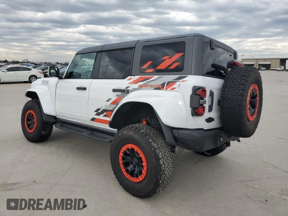 2024 Ford Bronco Raptor z VIN 1FMEE0RR0RLA38568, wystawiony jako Copart lot #41810505 z przebiegiem 168 mil mil oraz Szkoda całkowita • Salvage title. Historia ofert i sprzedaży dostępna na DreamBid. Obrazek 2.