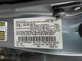 2008 Mitsubishi Endeavor LS z VIN 4A4MN21S08E027186, wystawiony jako Copart lot #45693545 z przebiegiem 168 779 mil mil oraz Szkoda całkowita • Salvage title. Historia ofert i sprzedaży dostępna na DreamBid. Obrazek 13.