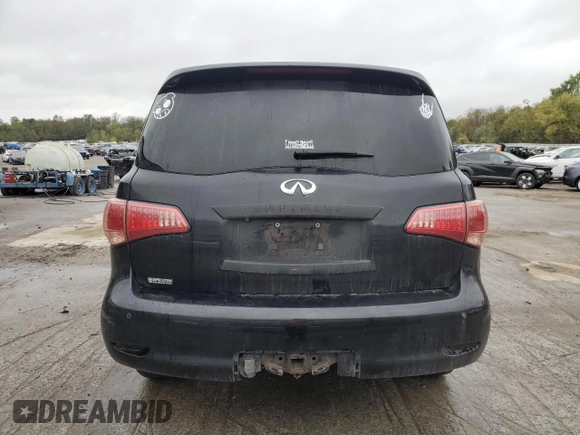2011 Infiniti QX56 7-passenger with VIN JN8AZ2NE9B9006375, listed as a Copart auction lot 72799494 with 185,281 mi miles and Salvage Title. Bid and sale history available at carsss.com. Image 6.
