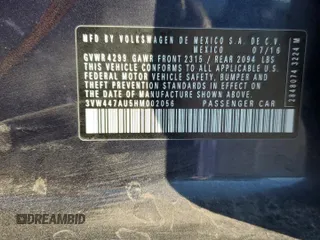 2017 Volkswagen GTI S z VIN 3VW447AU5HM002056, wystawiony jako Copart lot #56643855 z przebiegiem 48 841 mil mil oraz Szkoda całkowita • Salvage title. Historia ofert i sprzedaży dostępna na DreamBid. Obrazek 12.