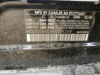 2008 Mercedes-Benz S 550 z VIN WDDNG86X38A214268, wystawiony jako Copart lot #56049625 z przebiegiem 99 301 mil mil oraz Szkoda całkowita • Salvage title. Historia ofert i sprzedaży dostępna na DreamBid. Obrazek 12.