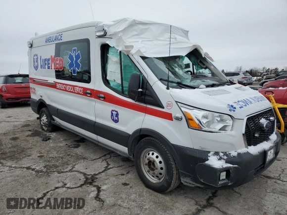 2021 Ford Transit with VIN 1FDBR1CG7MKB02589, listed as a Copart auction lot 88372545 with Not provided miles and Salvage title. Bid and sale history available at DreamBid. Image 4.