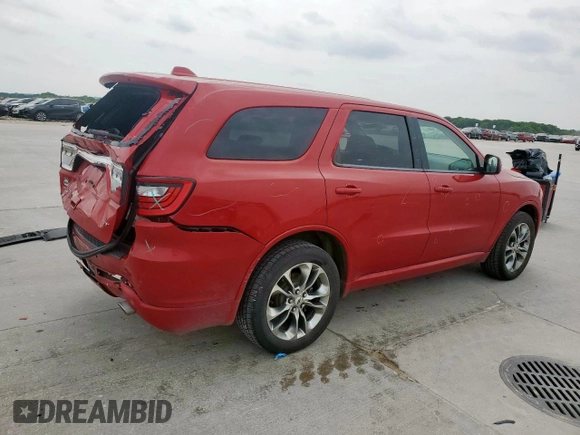 2019 Dodge Durango GT Plus with VIN 1C4RDJDG2KC739168, listed as a Copart auction lot 53700155 with 97,307 mi miles and Salvage title. Bid and sale history available at DreamBid. Image 3.