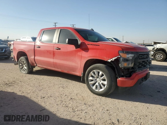 2022 Chevrolet Silverado 1500 Custom with VIN 3GCPABEKXNG597100, listed as a Copart auction lot 43146645 with 28,763 mi miles and Salvage Title. Bid and sale history available at DreamBid. Image 4.
