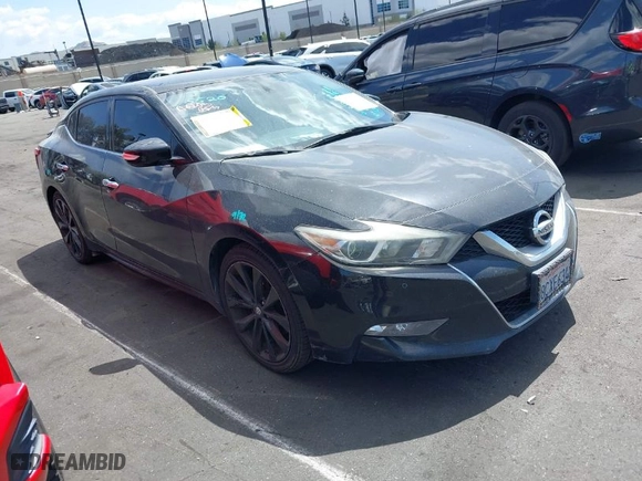 2017 Nissan Maxima SR with VIN 1N4AA6AP3HC453917, listed as a IAAI auction lot 41943615 with 114,048 mi miles. Bid and sale history available at carsss.com. Image 1.