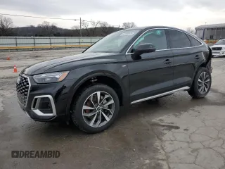 2023 Audi Q5 Sportback S line Premium with VIN WA14AAFY0P2048298, listed as a Copart auction lot 44109875 with 25,750 mi miles and Salvage title. Bid and sale history available at DreamBid. Image 1.