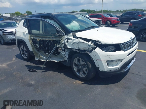 2019 Jeep Compass Limited with VIN 3C4NJCCBXKT725774, listed as a IAAI auction lot 42347887 with 43,472 mi miles and . Bid and sale history available at DreamBid. Image 1.