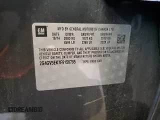 2015 Buick Regal z VIN 2G4GV5EK7F9156795, wystawiony jako Copart lot #54188515 z przebiegiem 132 219 mil mil oraz Szkoda całkowita • Salvage title. Historia ofert i sprzedaży dostępna na DreamBid. Obrazek 12.