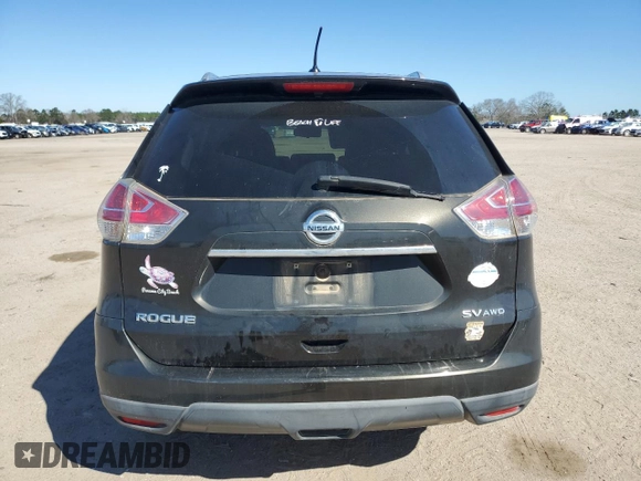 2016 Nissan Rogue SV with VIN KNMAT2MV8GP643775, listed as a Copart auction lot 47110385 with 114,330 mi miles and Salvage Title. Bid and sale history available at carsss.com. Image 6.