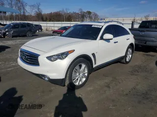 2015 Infiniti QX70 with VIN JN8CS1MU6FM380767, listed as a Copart auction lot 85779234 with 91,536 mi miles and Salvage Title. Bid and sale history available at DreamBid. Image 1.