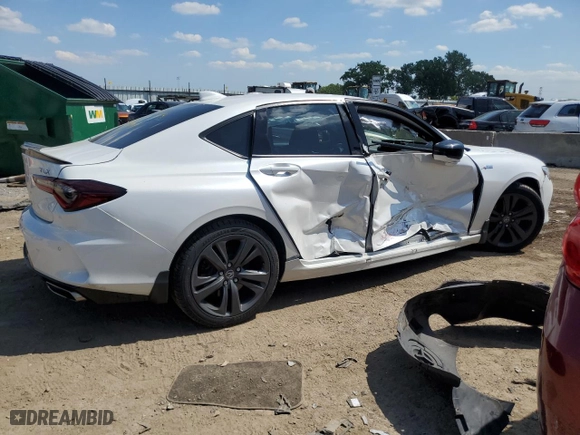 2021 Acura TLX w/A-Spec Package with VIN 19UUB5F51MA016091, listed as a Copart auction lot 63460954 with 50,108 mi miles and Salvage Title. Bid and sale history available at carsss.com. Image 3.