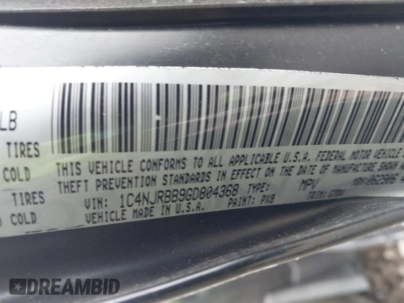 2016 Jeep Patriot Sport с VIN 1C4NJRBB9GD804368, выставлен на аукционе IAAI как лот 42297195 с пробегом 147 562 миль миль и . История ставок и продаж доступна на DreamBid. Изображение 9.