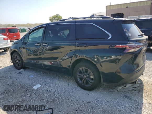 2024 Toyota Sienna LE with VIN 5TDCSKFC7RS130811, listed as a Copart auction lot 75768254 with 7,656 mi miles and Salvage Title. Bid and sale history available at carsss.com. Image 2.