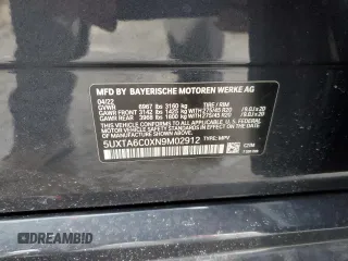 2022 BMW X5 xDrive45e with VIN 5UXTA6C0XN9M02912, listed as a Copart auction lot 45491845 with 14,586 mi miles and Salvage Title. Bid and sale history available at DreamBid. Image 14.
