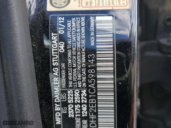2012 Mercedes-Benz E-Class E 350 Luxury BlueTEC with VIN WDDHF2EB1CA598143, listed as a Copart auction lot 48579714 with 0 mi miles and Non Repairable. Bid and sale history available at carsss.com. Image 12.