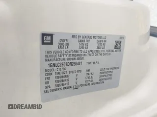 2013 Chevrolet Tahoe Commercial with VIN 1GNLC2E07DR266441, listed as a IAAI auction lot 42062162 with 133,321 mi miles and . Bid and sale history available at DreamBid. Image 9.