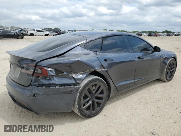 2021 Tesla Model S Long Range with VIN 5YJSA1E51MF453924, listed as a Copart auction lot 53486495 with 48,599 mi miles and Salvage title. Bid and sale history available at DreamBid. Image 3.
