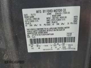 2013 Ford F-150 XL with VIN 1FTFX1ET3DFD97320, listed as a Copart auction lot 51529645 with 145,671 mi miles and Salvage title. Bid and sale history available at DreamBid. Image 14.