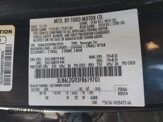 2015 Lincoln MKZ with VIN 3LN6L2G93FR619701, listed as a IAAI auction lot 41794410 with 77,201 mi miles. Bid and sale history available at carsss.com. Image 9.