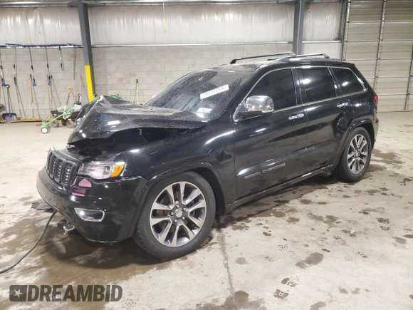 2018 Jeep Grand Cherokee Overland z VIN 1C4RJFCT3JC102423, wystawiony jako Copart lot #78232224 z przebiegiem Nie podano mil oraz Szkoda całkowita • Salvage title. Historia ofert i sprzedaży dostępna na DreamBid. Obrazek 1.