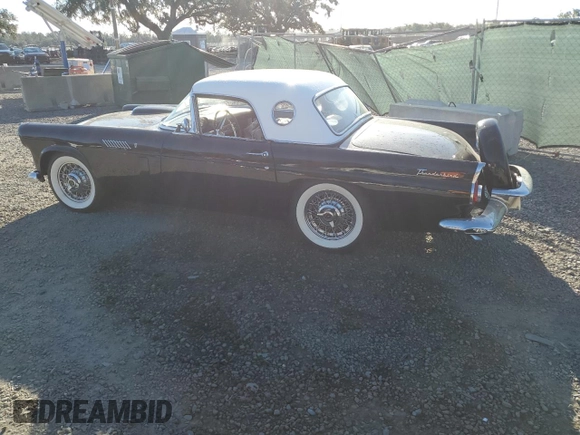 1956 Ford Thunderbird with VIN P6FH175346, listed as a Copart auction lot 80978544 with 649,864 mi miles and Salvage Title. Bid and sale history available at DreamBid. Image 2.