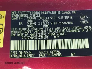 2020 Lexus RX 350 with VIN 2T2AZMDAXLC218361, listed as a IAAI auction lot 42617706 with 77,387 mi miles and . Bid and sale history available at DreamBid. Image 9.