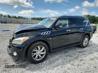 2014 Infiniti QX80 with VIN JN8AZ2NF0E9554617, listed as a Copart auction lot 61497525 with 209,942 mi miles and Salvage title. Bid and sale history available at DreamBid. Image 1.