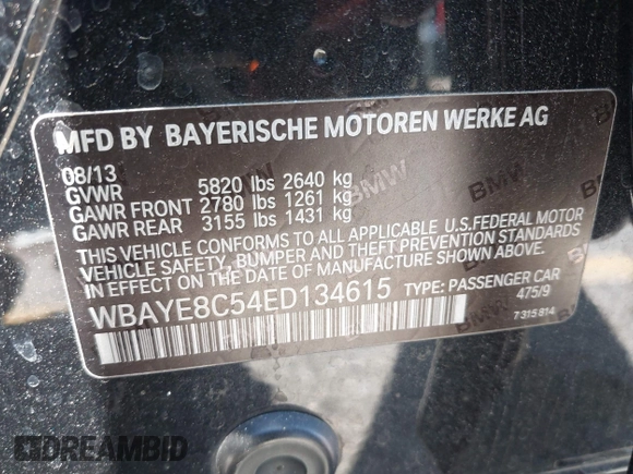 2014 BMW 7 Series ALPINA B7 z VIN WBAYE8C54ED134615, wystawiony jako IAAI lot #42197002 z przebiegiem 126 805 mil mil oraz . Historia ofert i sprzedaży dostępna na DreamBid. Obrazek 9.