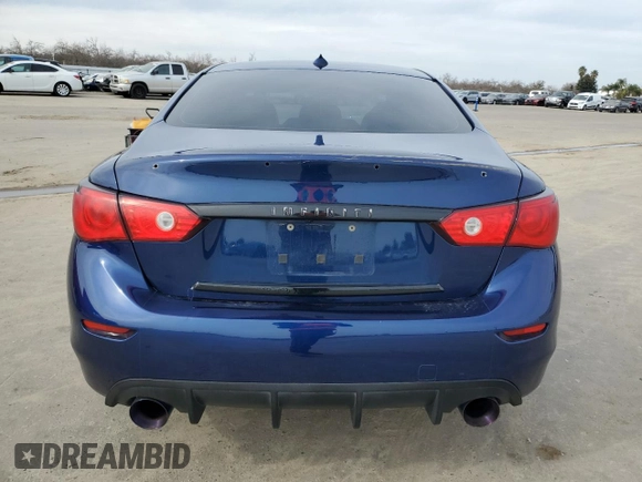 2016 Infiniti Q50 Red Sport 400 with VIN JN1FV7APXGM420158, listed as a Copart auction lot 43395405 with 114,943 mi miles and Salvage title. Bid and sale history available at DreamBid. Image 6.
