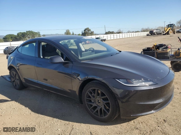 2024 Tesla Model 3 Long Range with VIN 5YJ3E1EB3RF834793, listed as a Copart auction lot 46839595 with 4,588 mi miles and Salvage Title. Bid and sale history available at carsss.com. Image 4.
