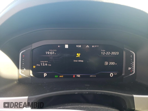2023 Volkswagen Atlas SEL R-Line Black with VIN 1V2SR2CA6PC525263, listed as a Copart auction lot 45069844 with 6,855 mi miles and Salvage title. Bid and sale history available at DreamBid. Image 9.