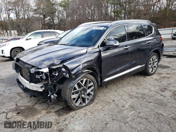 2022 Hyundai Santa Fe Calligraphy with VIN 5NMS54AL7NH411882, listed as a Copart auction lot 85876934 with 52,978 mi miles and Salvage Title. Bid and sale history available at carsss.com. Image 1.