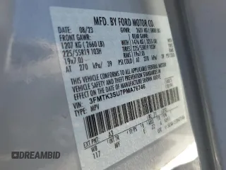 2023 Ford Mustang Mach-E Premium with VIN 3FMTK3SU7PMA76746, listed as a Copart auction lot 56982395 with 26,345 mi miles and Salvage title. Bid and sale history available at DreamBid. Image 13.