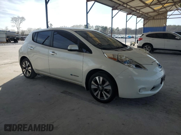 2015 Nissan LEAF SV with VIN 1N4AZ0CP9FC330185, listed as a Copart auction lot 49852285 with 93,056 mi miles and Salvage Title. Bid and sale history available at carsss.com. Image 4.