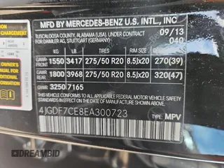 2014 Mercedes-Benz GL 450 с VIN 4JGDF7CE8EA300723, выставлен на аукционе Copart как лот 65130565 с пробегом 109 591 миль миль и Списание • Salvage title. История ставок и продаж доступна на DreamBid. Изображение 14.