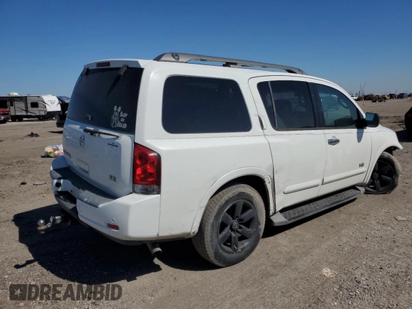 2008 Nissan Armada SE z VIN 5N1AA08C18N619362, wystawiony jako Copart lot #48563895 z przebiegiem Nie podano mil oraz Szkoda całkowita • Salvage title. Historia ofert i sprzedaży dostępna na DreamBid. Obrazek 3.