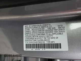 2023 Honda Pilot Elite with VIN 5FNYG1H81PB022163, listed as a Copart auction lot 89055875 with 23,066 mi miles and Salvage Title. Bid and sale history available at carsss.com. Image 14.