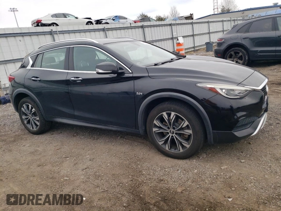 2018 Infiniti QX30 Luxury with VIN SJKCH5CR8JA057438, listed as a Copart auction lot 46756635 with 61,255 mi miles and Salvage title. Bid and sale history available at DreamBid. Image 4.