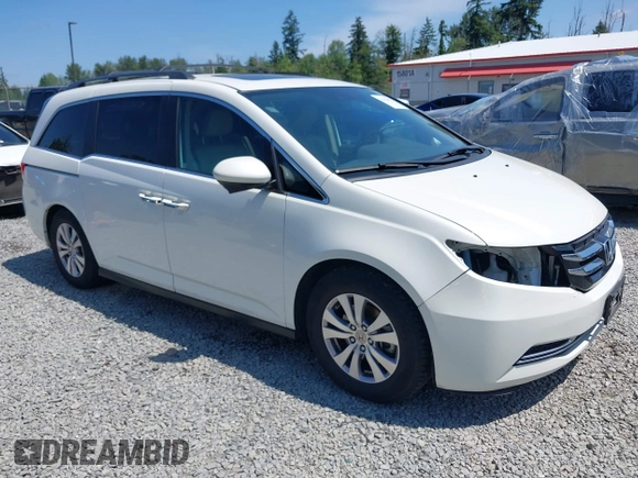 2014 Honda Odyssey EX-L z VIN 5FNRL5H69EB088589, wystawiony jako IAAI lot #42418952 z przebiegiem 96 767 mil mil oraz . Historia ofert i sprzedaży dostępna na DreamBid. Obrazek 1.