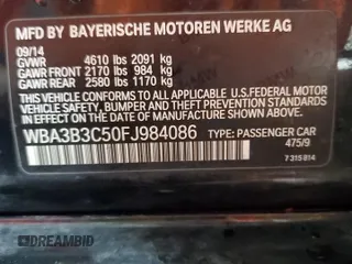2015 BMW 3 Series 328i xDrive with VIN WBA3B3C50FJ984086, listed as a Copart auction lot 52006475 with 147,065 mi miles and Salvage Title. Bid and sale history available at carsss.com. Image 14.