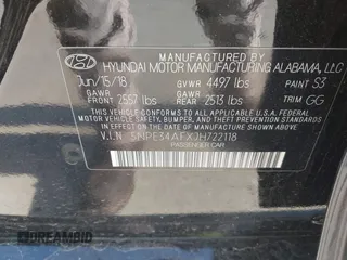 2018 Hyundai Sonata SEL with VIN 5NPE34AFXJH722118, listed as a IAAI auction lot 42006451 with Not Provided miles and . Bid and sale history available at DreamBid. Image 9.
