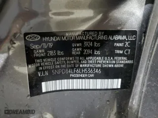 2020 Hyundai Elantra SEL with VIN 5NPD84LF6LH536346, listed as a Copart auction lot 51957765 with 63,321 mi miles and Salvage Title. Bid and sale history available at carsss.com. Image 14.