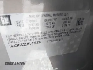 2017 Buick LaCrosse Premium с VIN 1G4ZR5SSXHU176837, выставлен на аукционе IAAI как лот 41935210 с пробегом 130 027 миль миль и . История ставок и продаж доступна на DreamBid. Изображение 9.