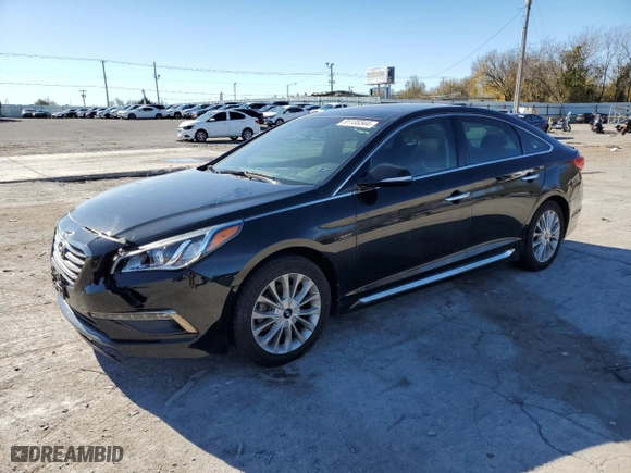 2015 Hyundai Sonata 2.4L Limited with VIN 5NPE34AF9FH066565, listed as a Copart auction lot 81133344 with 79,802 mi miles and Salvage Title. Bid and sale history available at carsss.com. Image 1.