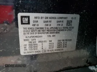 2022 Chevrolet Trax LT with VIN KL7CJPSM3NB534444, listed as a Copart auction lot 52376455 with 52,944 mi miles and Clean Title. Bid and sale history available at carsss.com. Image 14.