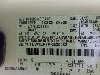 2023 Ford F-150 XL with VIN 1FTEW1EP7PKE20482, listed as a IAAI auction lot 41848669 with 27,933 mi miles. Bid and sale history available at carsss.com. Image 9.