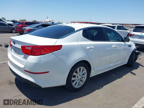 2015 Kia Optima EX z VIN 5XXGN4A72FG421289, wystawiony jako IAAI lot #42692024 z przebiegiem 91 000 mil mil oraz . Historia ofert i sprzedaży dostępna na DreamBid. Obrazek 4.