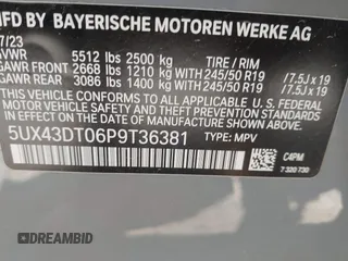 2023 BMW X4 M40i z VIN 5UX43DT06P9T36381, wystawiony jako IAAI lot #41999429 z przebiegiem 21 444 mil mil oraz . Historia ofert i sprzedaży dostępna na DreamBid. Obrazek 8.