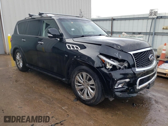 2016 Infiniti QX80 with VIN JN8AZ2NE5G9126763, listed as a Copart auction lot 43198835 with 182,316 mi miles and Salvage Title. Bid and sale history available at DreamBid. Image 4.